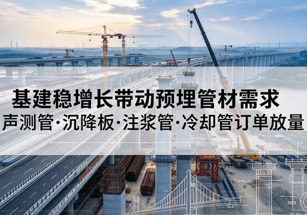 临泽基建稳增长带动预埋监测管材需求，声测管、沉降板、注浆管订单持续放量